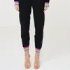 Brodie Cashmere Rainbow Thunder Strike Cashmere Jogger In Multi In Black