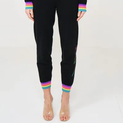 Brodie Cashmere Rainbow Thunder Strike Cashmere Jogger In Multi In Black