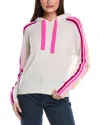 Brodie Cashmere Ramona Rainbow Cashmere Hoodie In White