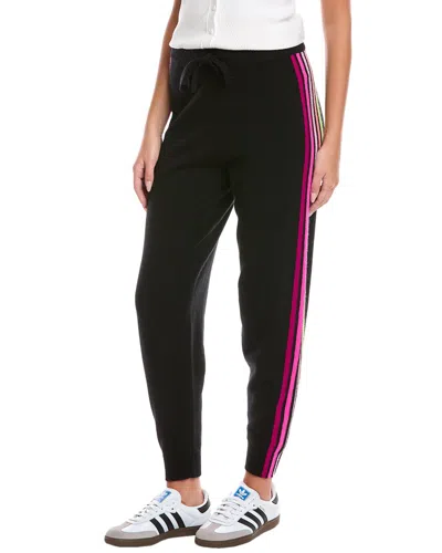 Brodie Cashmere Ramona Rainbow Cashmere Jogger Pant In Black