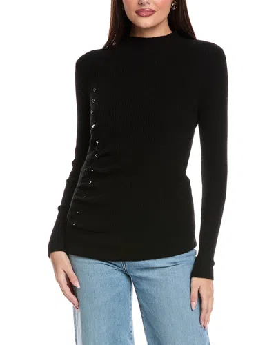 Brodie Cashmere Ria Ruched Cashmere Sweater In Black