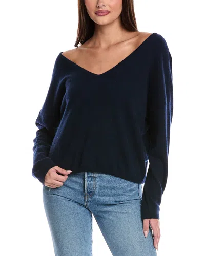 Brodie Cashmere Rosa Reversible Cashmere Sweater In Blue
