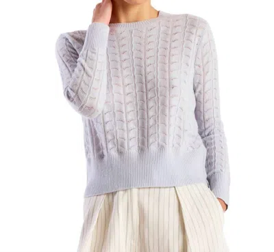 Brodie Cashmere Shell Pointelle Crewneck Sweater In Willow In Multi
