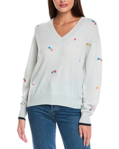 Brodie Cashmere Shooting Star V-neck Cashmere Sweater In Neutral