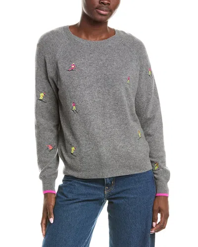 Brodie Cashmere Shooting Star Mini Cashmere Sweater In Gray