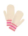 Brodie Cashmere Ski Stripe Cashmere Mittens In White
