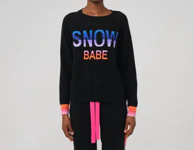 Brodie Cashmere Snow Babe Crewneck Sweater In Black