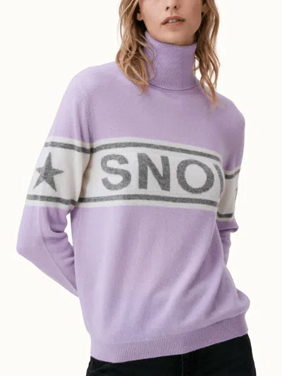 Brodie Cashmere Snow Babe Turtleneck Jumper In Lilac Grey In Brown