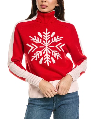 Brodie Cashmere Snowflake Roll Neck Cashmere-blend Sweater In Burgundy