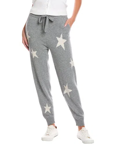 Brodie Cashmere Sophie Star Cashmere Jogger Pant In Gray