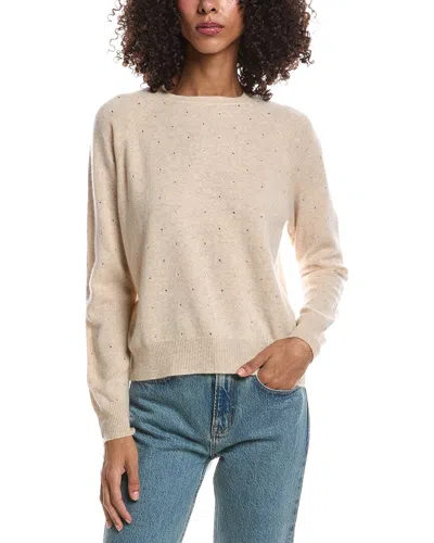 Brodie Cashmere Sparkle Mini Cashmere Sweater In Neutral