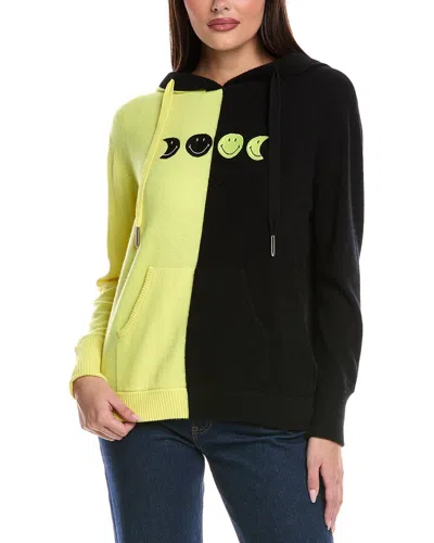Brodie Cashmere Split Smiley Cashmere Hoodie In Multi