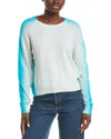 Brodie Cashmere Spray Stripe Mini Cashmere Sweater In White