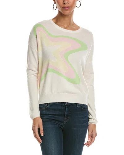 Brodie Cashmere Star Intarsia Cashmere Sweater In White