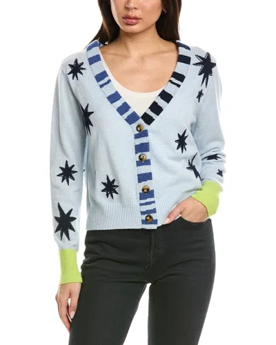 Brodie Cashmere Star Motif Cashmere Cardigan In Blue