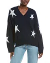 Brodie Cashmere Starlight V-neck Cashmere Sweater In Blue