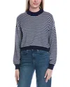 Brodie Cashmere Stitchy Stripe Wool & Cashmere-blend Sweater In Blue
