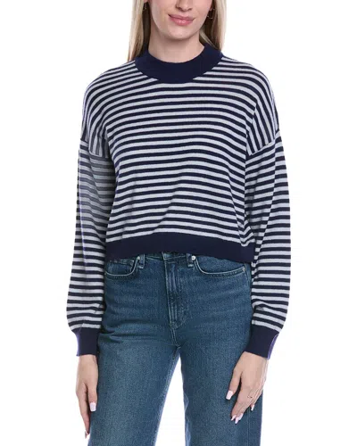 BRODIE CASHMERE STITCHY STRIPE WOOL & CASHMERE-BLEND SWEATER