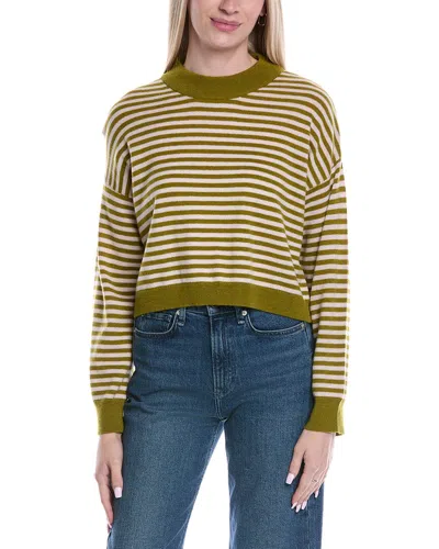 BRODIE CASHMERE STITCHY STRIPE WOOL & CASHMERE-BLEND SWEATER