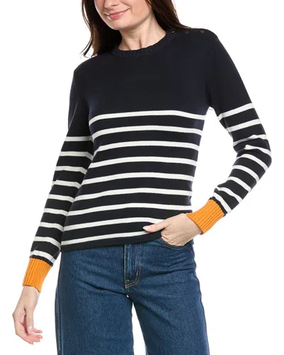 Brodie Cashmere Stripe Cashmere-blend Sweater In Blue
