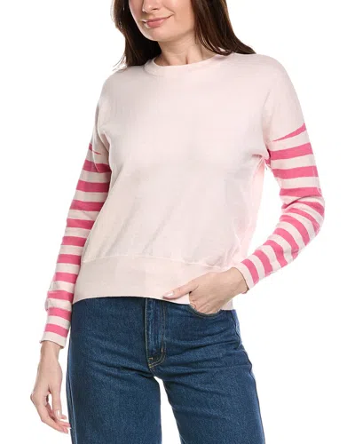 Brodie Cashmere Stripe Cashmere-blend Sweater In Pink