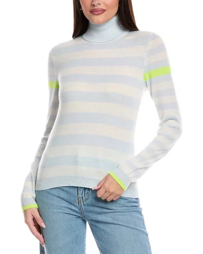 BRODIE CASHMERE STRIPE UP CASHMERE SWEATER