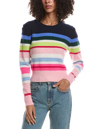 Brodie Cashmere Striped Stitch Maya Crewneck Cashmere Sweater In Multi