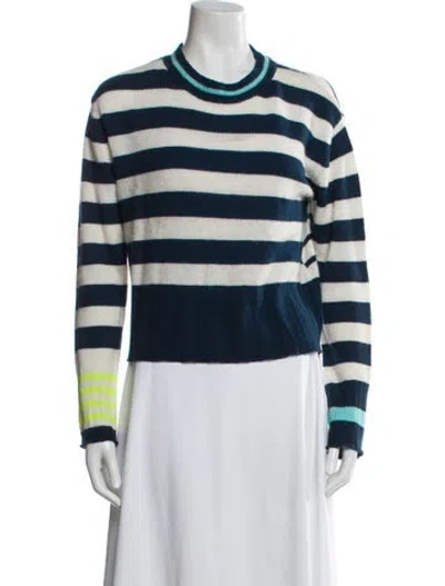 Pre-owned Brodie Cashmere Striped Sweater In Blue