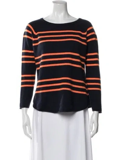 Pre-owned Brodie Cashmere Striped Sweater In Blue