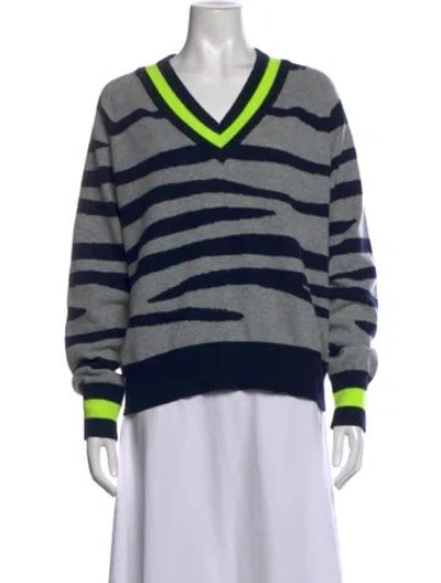 Pre-owned Brodie Cashmere Striped Sweater In Blue