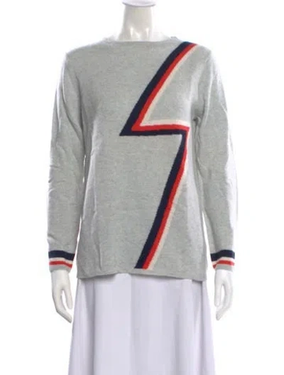 Pre-owned Brodie Cashmere Striped Sweater In Gray