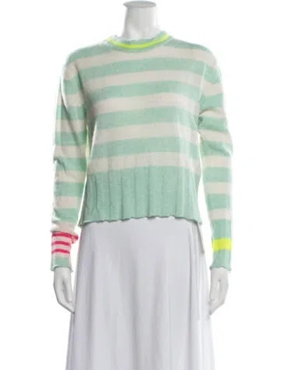 Pre-owned Brodie Cashmere Striped Sweater In Green