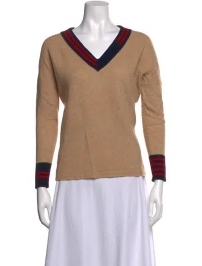 Pre-owned Brodie Cashmere Striped Sweater In Neutral