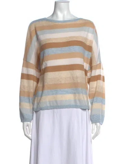 Pre-owned Brodie Cashmere Striped Sweater In Neutrals