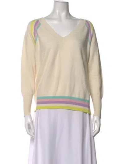 Pre-owned Brodie Cashmere Striped Sweater In Neutrals