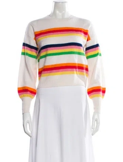 Pre-owned Brodie Cashmere Striped Sweater In Orange