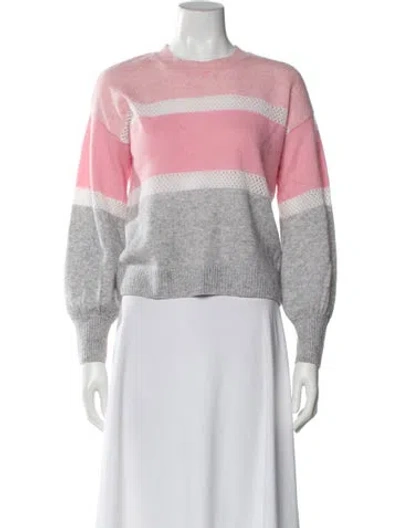 Pre-owned Brodie Cashmere Striped Sweater In Pink