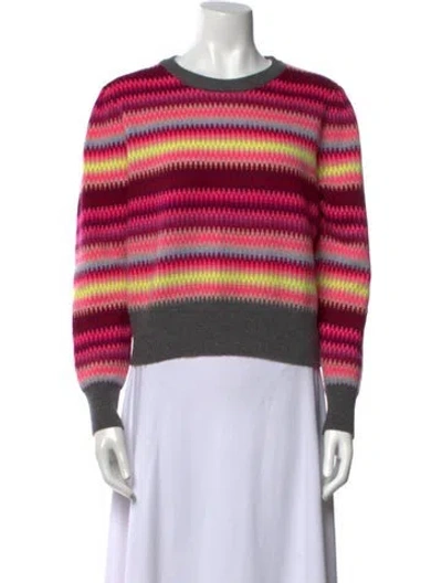 Pre-owned Brodie Cashmere Striped Sweater In Pink