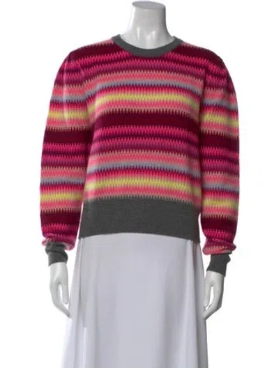 Pre-owned Brodie Cashmere Striped Sweater In Pink