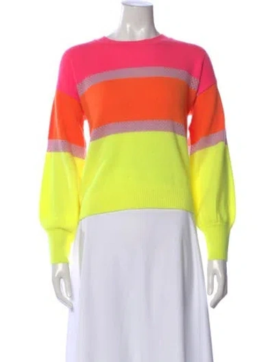 Pre-owned Brodie Cashmere Striped Sweater In Pink