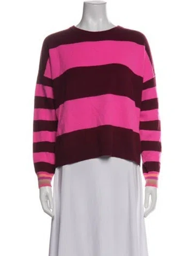 Pre-owned Brodie Cashmere Striped Sweater In Pink