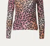 BRODIE CASHMERE SUNSET ROLL NECK SWEATER IN MULTI LEOPARD PRINT
