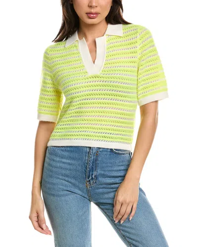 Brodie Cashmere Suzie Stitch Cashmere Polo Cashmere Sweater In Yellow