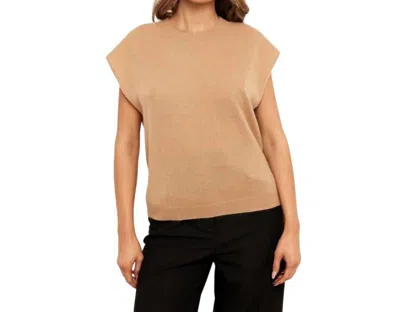 Brodie Cashmere Tabby Cashmere Tank In Camel In Brown