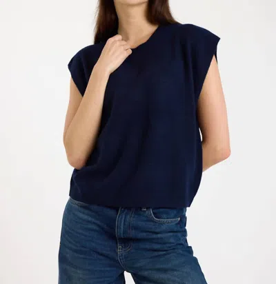 Brodie Cashmere Tabby Cashmere Tank Top In Navy In Blue