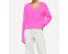 Brodie Cashmere Talia V Neck In Diva Pink In Multi