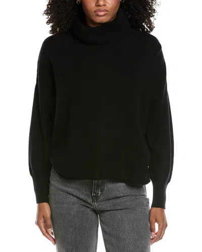 Brodie Cashmere Textured Roll Neck Wool & Cashmere-blend Sweater In Black