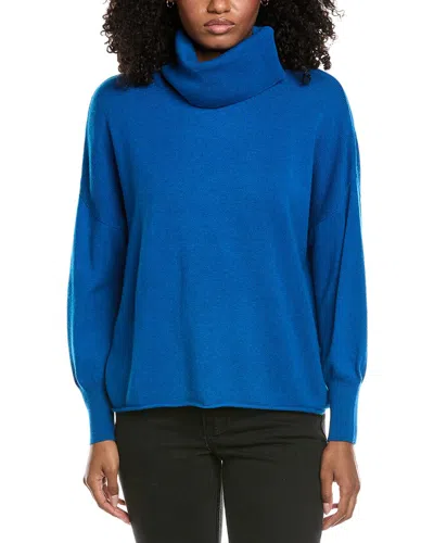 Brodie Cashmere Textured Roll Neck Wool & Cashmere-blend Sweater In Blue
