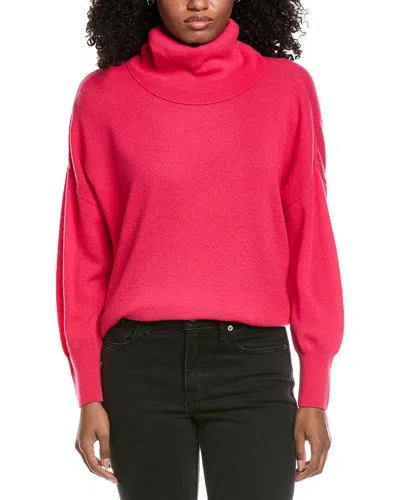 Brodie Cashmere Textured Roll Neck Wool & Cashmere-blend Sweater In Pink