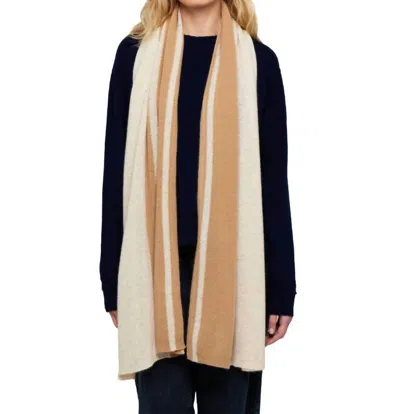 Brodie Cashmere Textured Stripe Cashmere Scarf In Cygnet In Multi